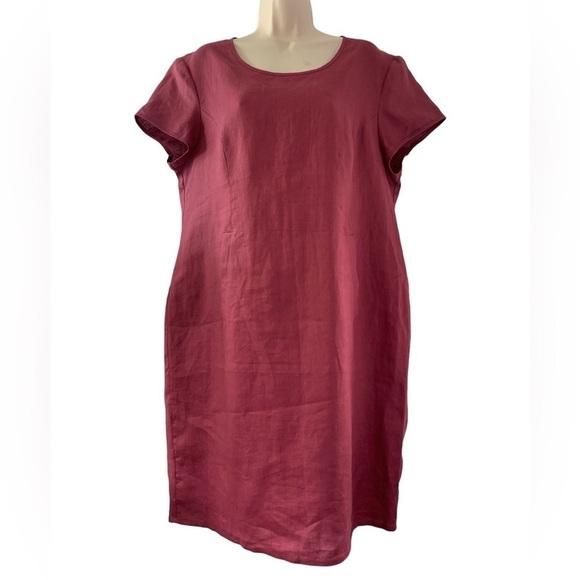 MASAI Nabla Linen Sheath Dress Boysenberry - Picture 2 of 10